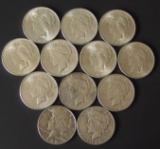 TWELVE (12) SILVER PEACE DOLLAR COINS