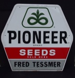 VINTAGE PIONEER SEEDS METAL SIGN