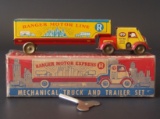 RANGER TRUCK & TRAILER TIN TOY W/BOX