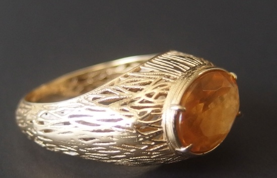 14KT GOLD CITRINE RING