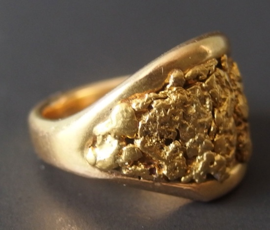 18KT GOLD NUGGET RING