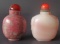 CHINESE AGATE & RHODACROSITE SNUFF BOTTLES