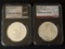 2 NGC GRADED 1 OZ SILVER COINS