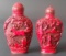 PAIR CHINESE CINNABAR SNUFF BOTTLES