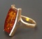 14KT GOLD & AMBER RING