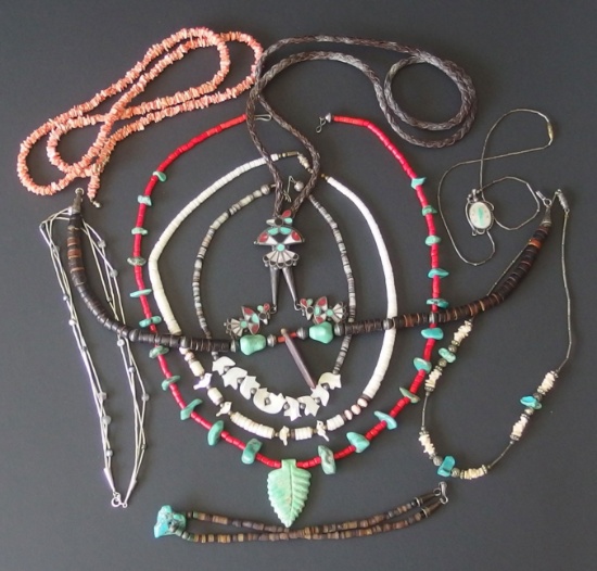 NATIVE AMERICAN NECKLACE & BOLO COLLECTION