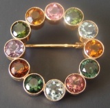 18KT GOLD MULTI-STONE SCOTTISH PIN