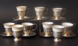 DEMITASSE SETS W/STERLING HOLDERS