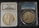 2 GRADED SILVER COINS