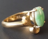 VINTAGE 14KT GOLD & JADE RING