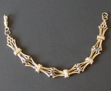 VICTORIAN 9KT GOLD SAPPHIRE & DIAMOND BRACELET