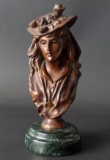 VICTORIAN LADY BRONZE BUST