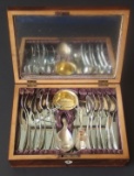 ANTIQUE DUTCH SILVER DESSERTS SET ORIG BOX