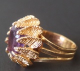 14KT GOLD & AMETHYST RING