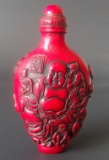 CHINESE CINNABAR SNUFF BOTTLE