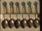 SET OF STERLING ENAMEL DEMITASSE SPOONS