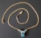 14KT GOLD & BLUE TOPAZ NECKLACE