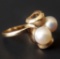 VINTAGE 14KT GOLD & PEARL LADIES RING