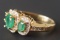 14KT GOLD & DIAMOND & EMERALD GOLD RING