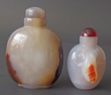 2 CHINESE AGATE SNUFF BOTTLES
