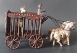 CAST IRON CIRCUS WAGON TOY WITH GIRAFFE