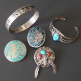 NATIVE AMERICAN & MEXICAN SILVER JEWELRY