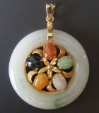 CHINESE 14KT GOLD & JADE PENDANT