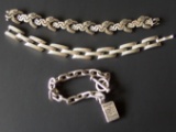 3 VINTAGE STERLING SILVER BRACELETS