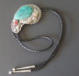 NAVAJO STERLING TURQUOISE BOLO