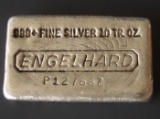 VINTAGE ENGELHARD 999+ 10 TROY OZ. SILVER BAR