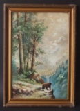 1930s WILDERNESS WATERCOLOR PAINTING