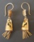 18KT GOLD  EGYPTIAN REVIVAL STYLE EARRINGS