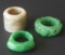 3 CHINESE CARVED JADE RINGS