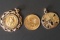 GOLD COIN & GOLD PENDANTS (3)