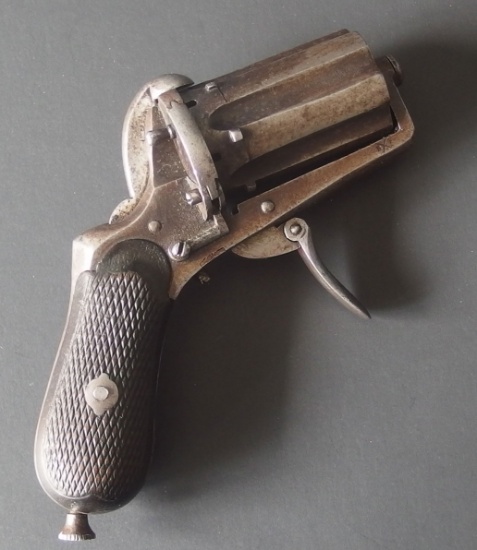 ANTIQUE BELGIUM PEPPERBOX PINFIRE POCKET REVOLVER