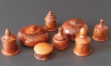 COLLECTION OF BURLWOOD SNUFF BOXES