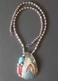 ROBERT BECENTI NAVAJO STERLING PENDANT & NECKLACE