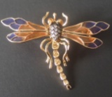 14KT GOLD PLIQUE-A-JOUR BUTTERFLY BROOCH