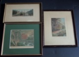 3 WALLACE NUTTING HAND COLORED PHOTOS