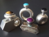 MEXICAN SILVER FREEFORM MINIATURE SCENT BOTTLES