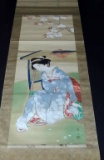 JAPANESE GEISHA PAINTING ON SCROLL