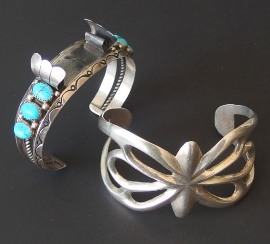 2 NAVAJO STERLING CUFF BRACELETS