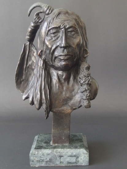 AFTER C. M. RUSSELL BRONZE SCULPTURE