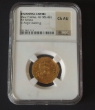 BYZANTINE EMPIRE M. TIBERIUS AD 582-602 GOLD COIN