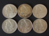 6 HIGH GRADE MORGAN SILVER DOLLAR COINS