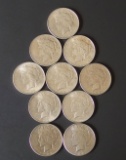 10 SILVER PEACE DOLLAR COINS