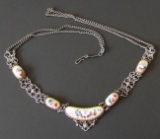 ANTIQUE STERLING ENAMEL NECKLACE