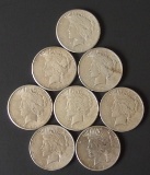 8 SILVER PEACE DOLLAR COINS