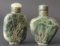 CHINESE SPINACH JADE SNUFF BOTTLES (2)