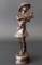 BRONZE SCULPTURE: GIRL WITH FLOWERS